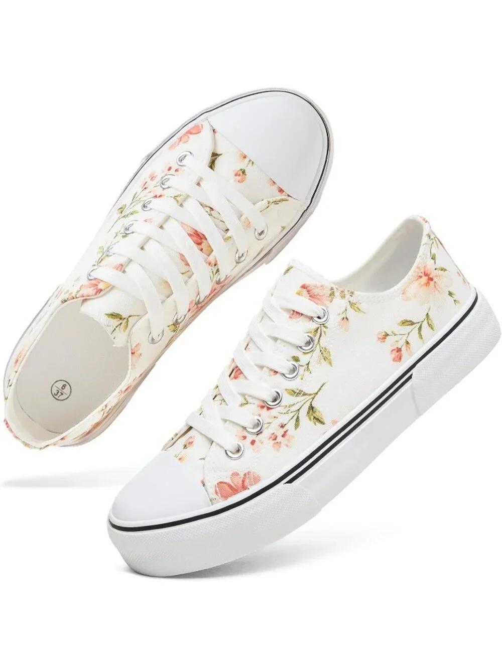 Women Dusty PinkFloral Lightweight Low Top Canvas Slip On Casual Fashion Sneaker